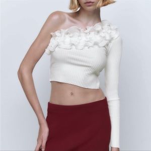 ZARA MIXED ASYMMETRIC TOP